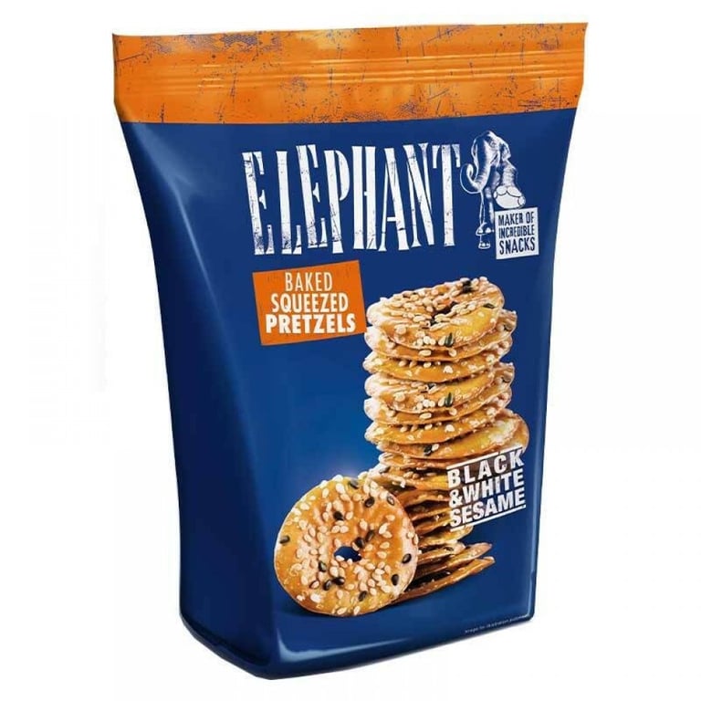 Elephant Pretzel Black White Sesame 80g