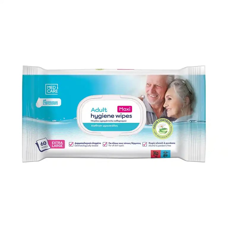 Med Care Adult Hygiene Wet Wipes 60 Pieces 20x30cm