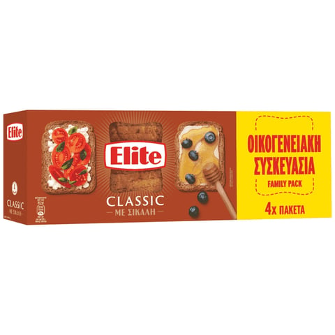 Elite Rye Rusks Family Pack 4x90g
