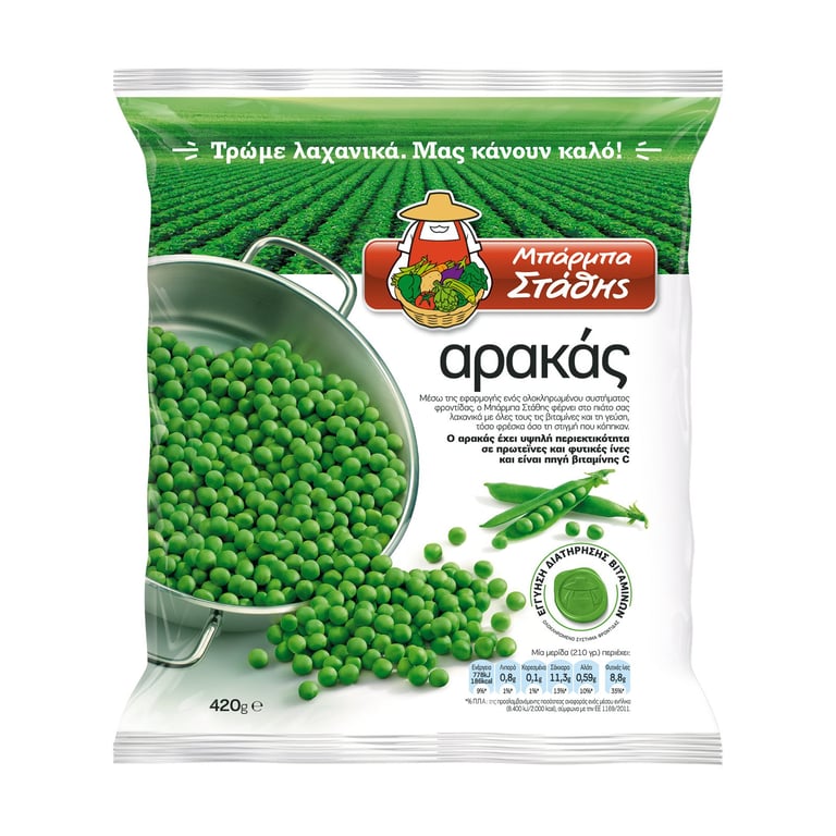 Μπάρμπα Στάθης Barba Stathis Peas Frozen 420g
