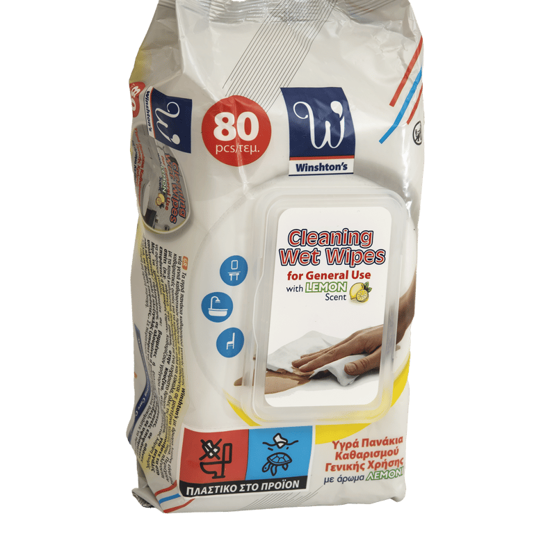 Winshtons Lemon Impregnated Wipes 80pcs