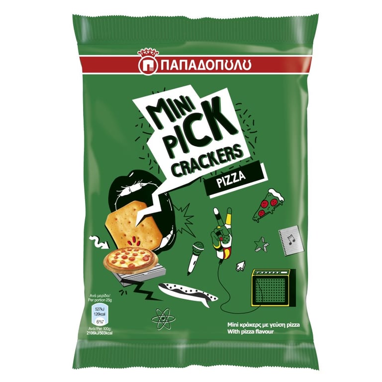 Παπαδοπούλου Mini Pick Crackers Pizza Mediterranean 70g