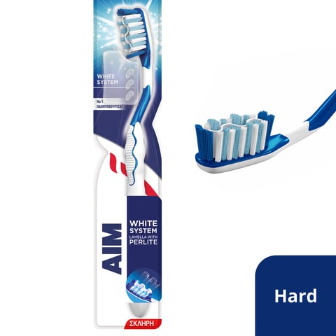 AIM White System Hard Toothbrush