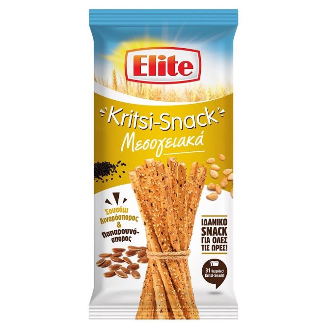 Elite Kritsi Snack Mediterranean Sesame Flax Poppy 125g