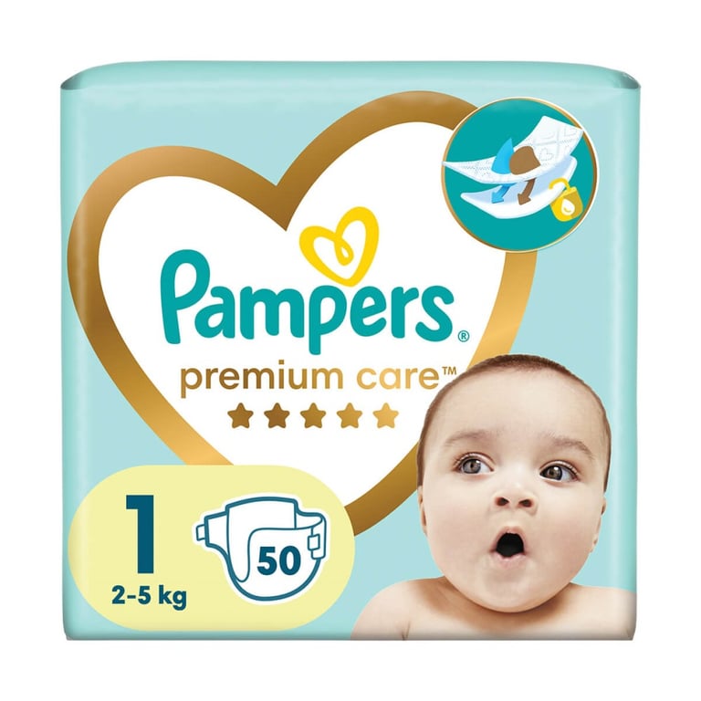 Pampers Premium Care Newborn Diapers 2-5kg 50pcs