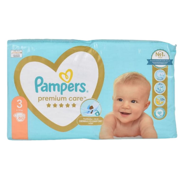 Pampers Premium Care Jumbo No3 6-10kg 60pcs