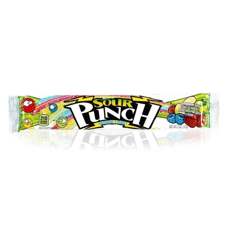 Sour Punch Rainbow Straws 57g