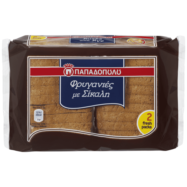 Παπαδοπούλου Rye Rusks 160gr