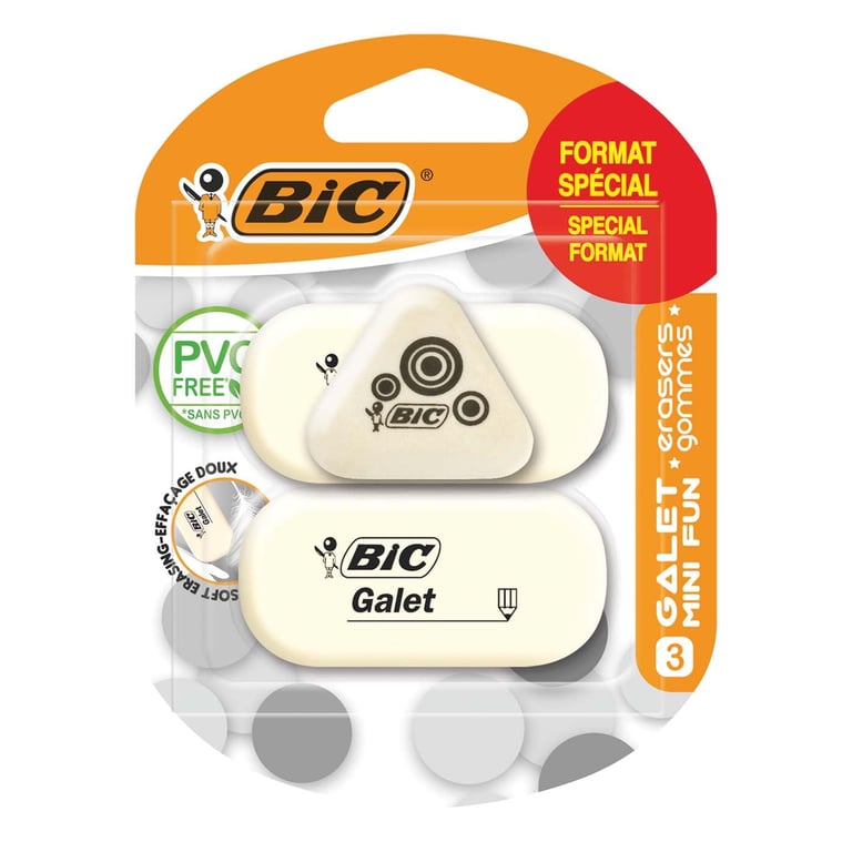BIC Galet Mini Fun Erasers 3pcs