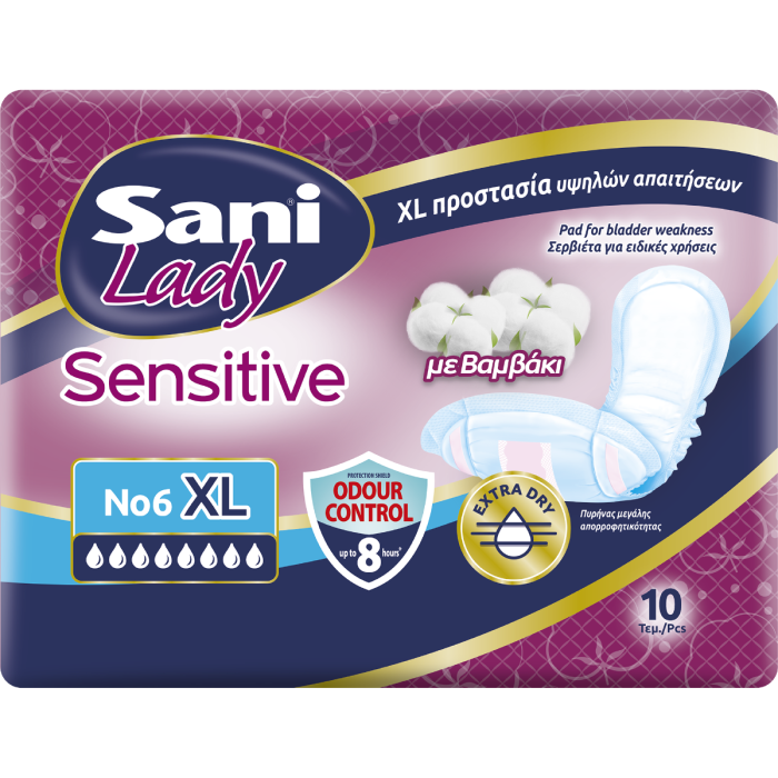 Sani Lady XL Sensitive Special Use Pads 10 Pieces