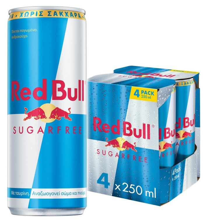RED Bull Sugar Free Energy Drink 4x250ml
