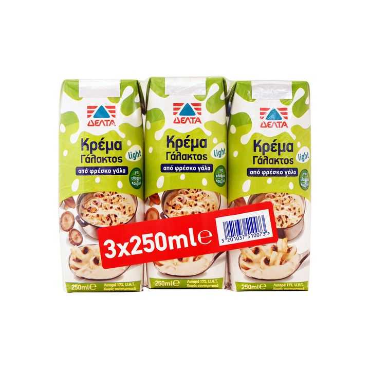 Δελτα 250MLx3 Κρεμα Γαλακτος 17%