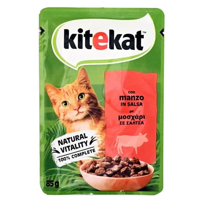 Kitekat Beef Veal in Sauce 85g