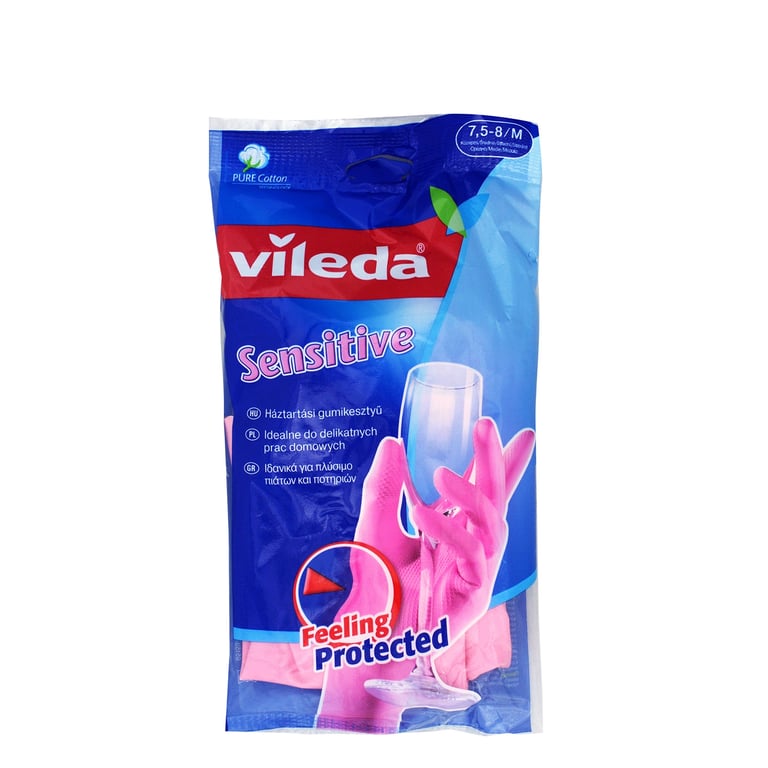 Vileda Gloves Medium Sensitive Pink