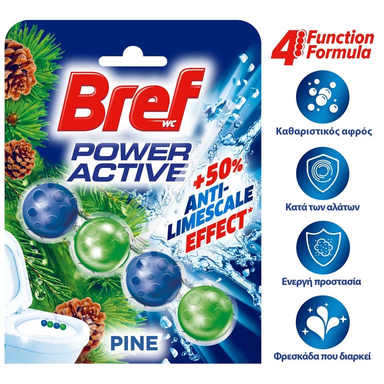 Bref Toilet Cleaner Power Active Pine 50g