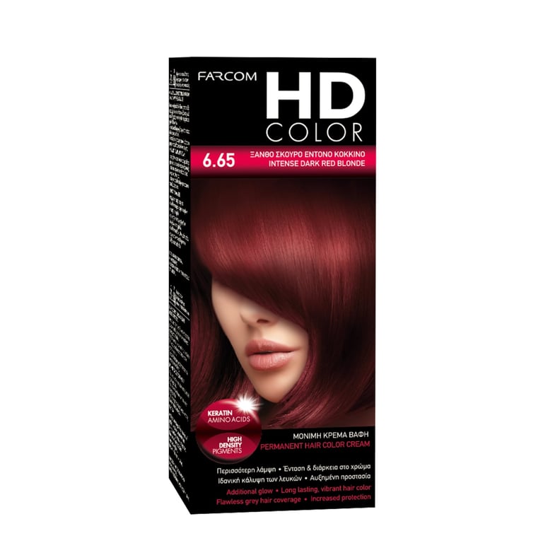 HD Hair Color No6.65 Dark Blonde Intense Red 60ml