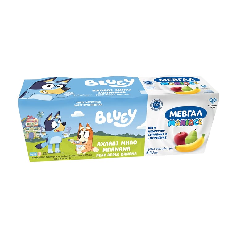 Μεβγαλ Bluey Kids Yogurt apple/pear/banana
