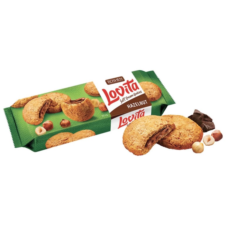 Lovita Cookies with Hazelnut Cream Filling 127g