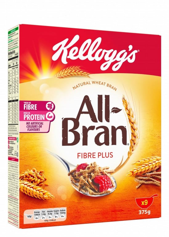Kellogg's All Bran Fibre Plus Cereal 375gr