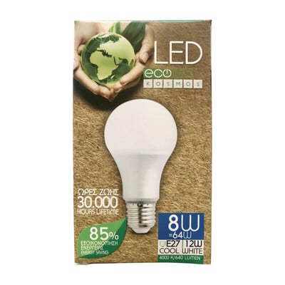 Kosmos LED Globe Bulb 8W E27 Cool White