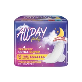 Allday Ultra Super Night Pads 10 Pieces