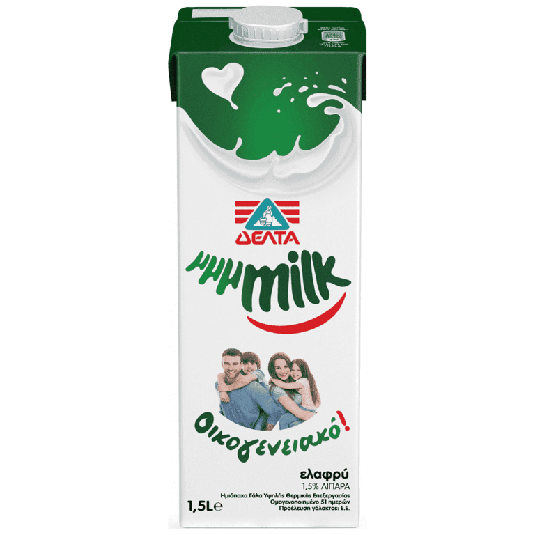 Δέλτα Mmmilk Family Milk 1.5% Fat 1.5L