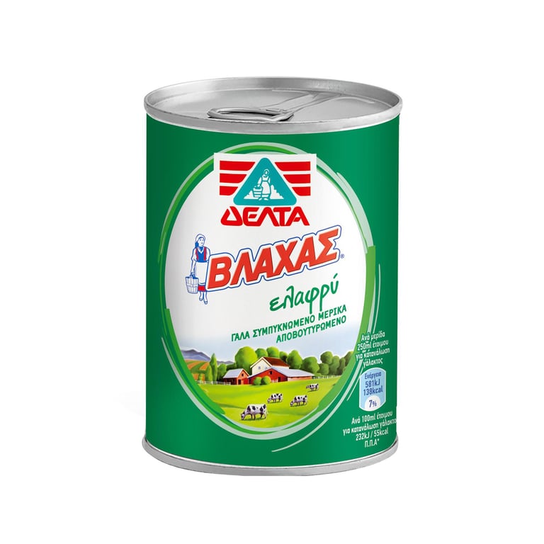 Βλάχας Evaporated Milk Light 4% 410g