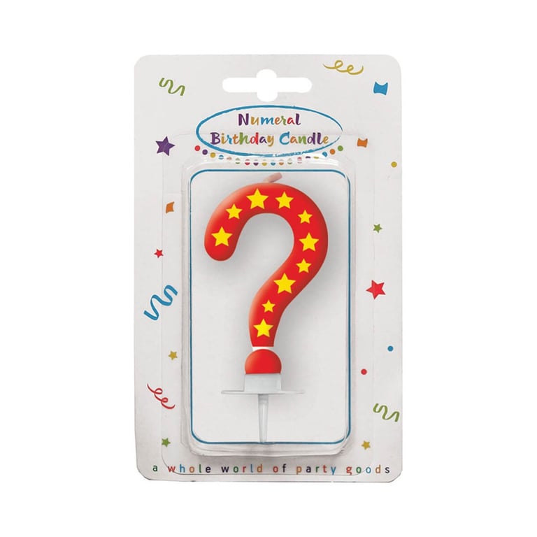 Decorata Birthday Candle with Stars Question Mark