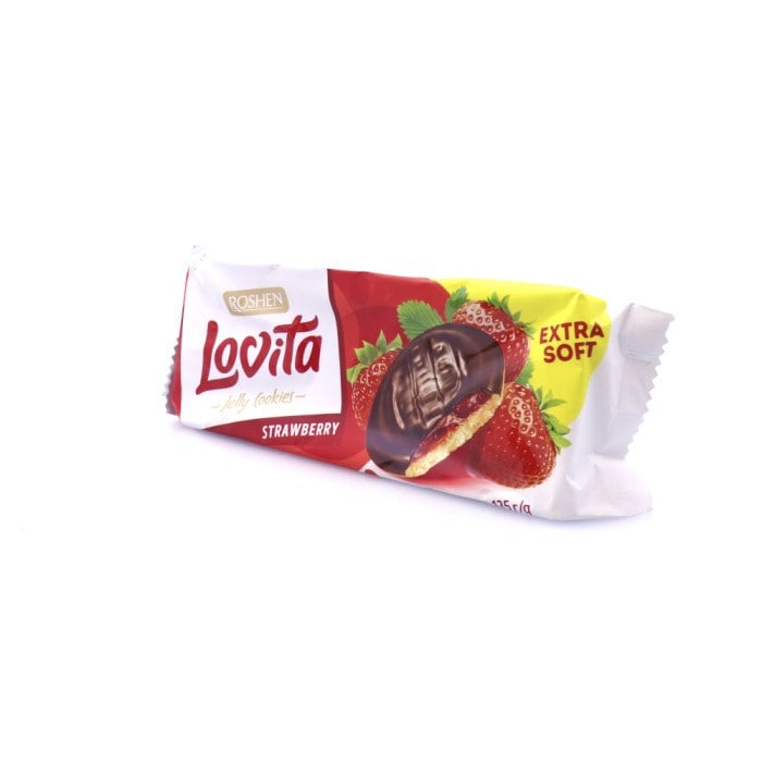 Lovita Cookies with Strawberry Filling 135g