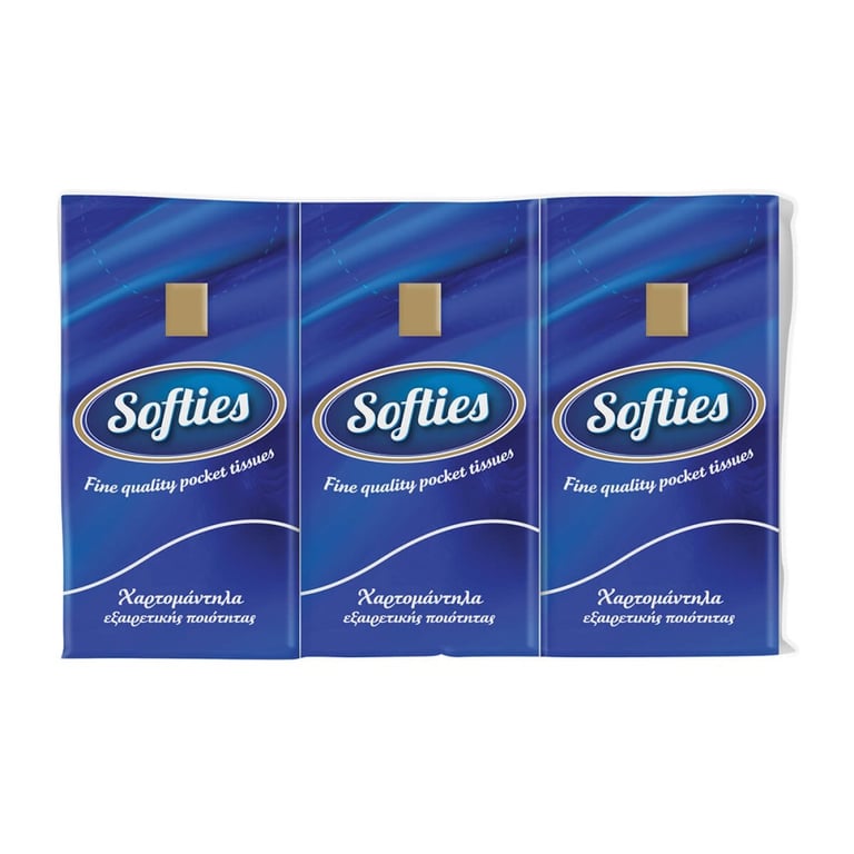 Softies Pocket Tissues 3-ply 6-pack