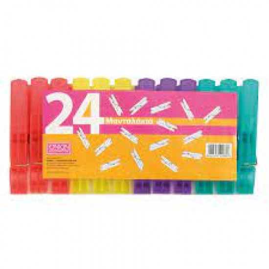 Ιόνιον Plastic Clothespins 24 Pieces