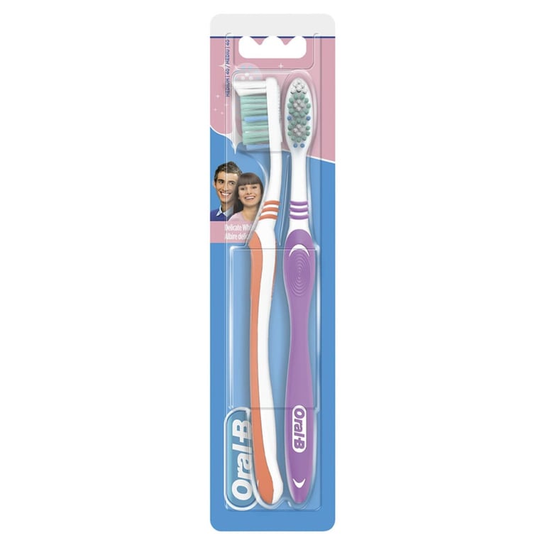 Oral-b 2ΤΜΧ Οδοντοβουρτσα 1-2-3 Delicate White Μετρια