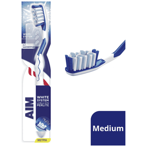 AIM White System Medium Toothbrush