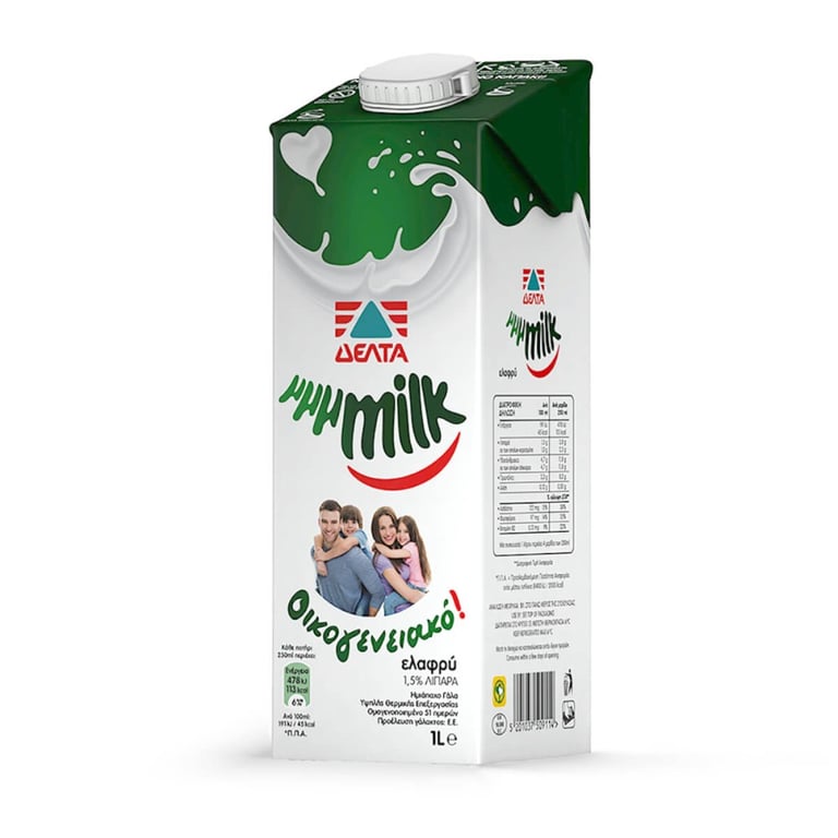 Δέλτα Mmmilk Family Milk 1.5% Fat 1L