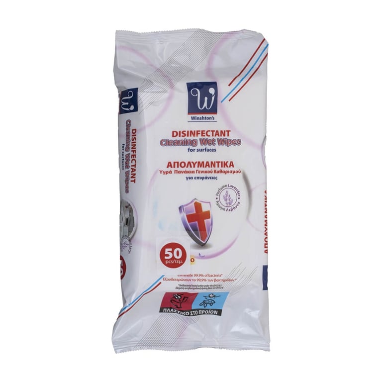 Winshtons Antibacterial Lavender Wipes 50pcs