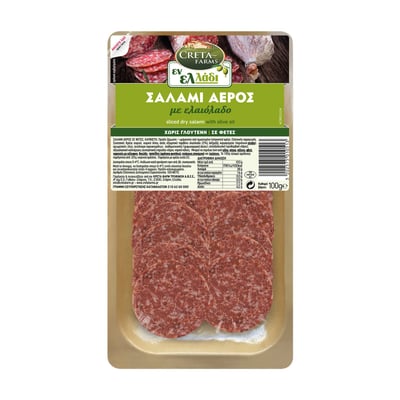 Creta Farm Air-dried Smoked Salami Slices 100g