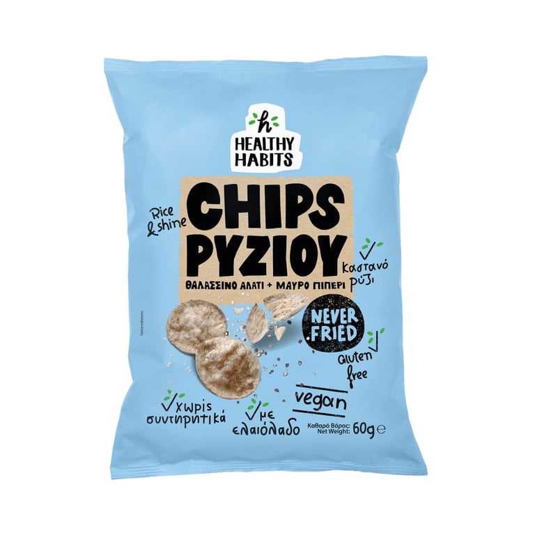 Healthy Habits 60g Rice Chips Salt & Pepper