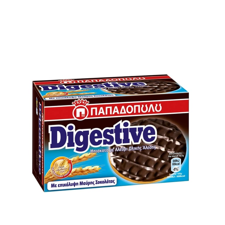 Παπαδοπούλου Digestive Dark Chocolate Biscuits 200g