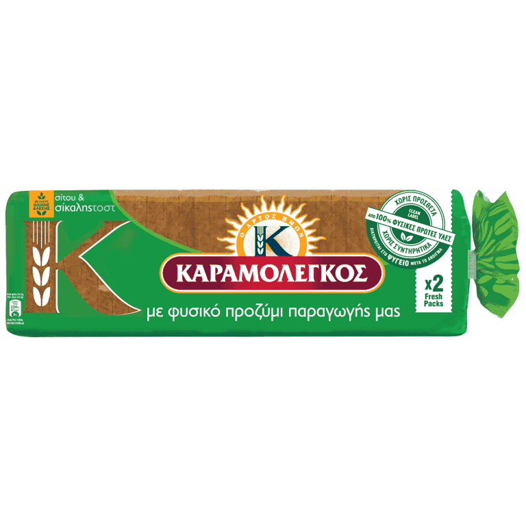 Καραμολεγκος Toast Bread Loaf with Rye Wholemeal 680g