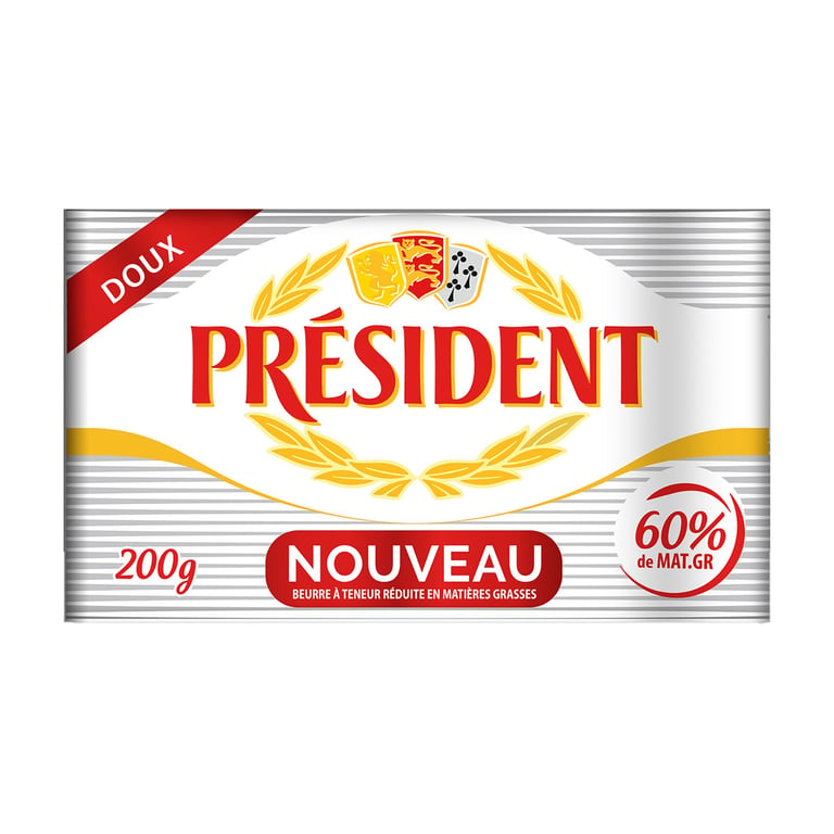 President Unsalted Butter 60% Fat 200g