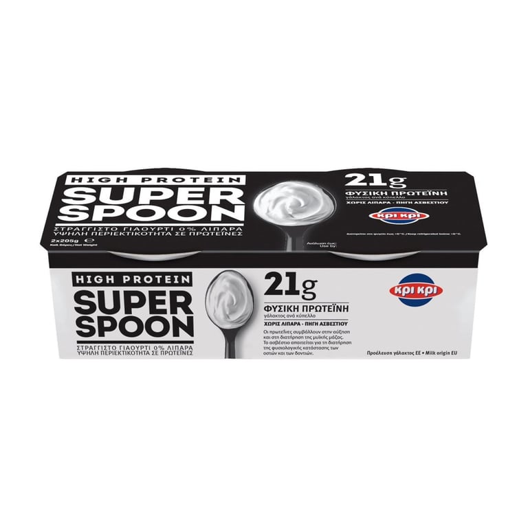 ΚΡΙ ΚΡΙ Super Spoon High Protein 0% Greek Yogurt 2x205g
