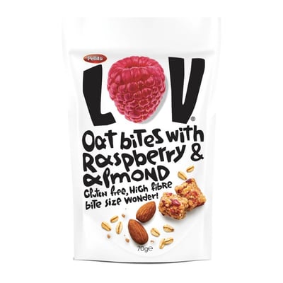 Love Bites σμέουρο βρώμη αμύγδαλο χωρίς γλουτένη 70G