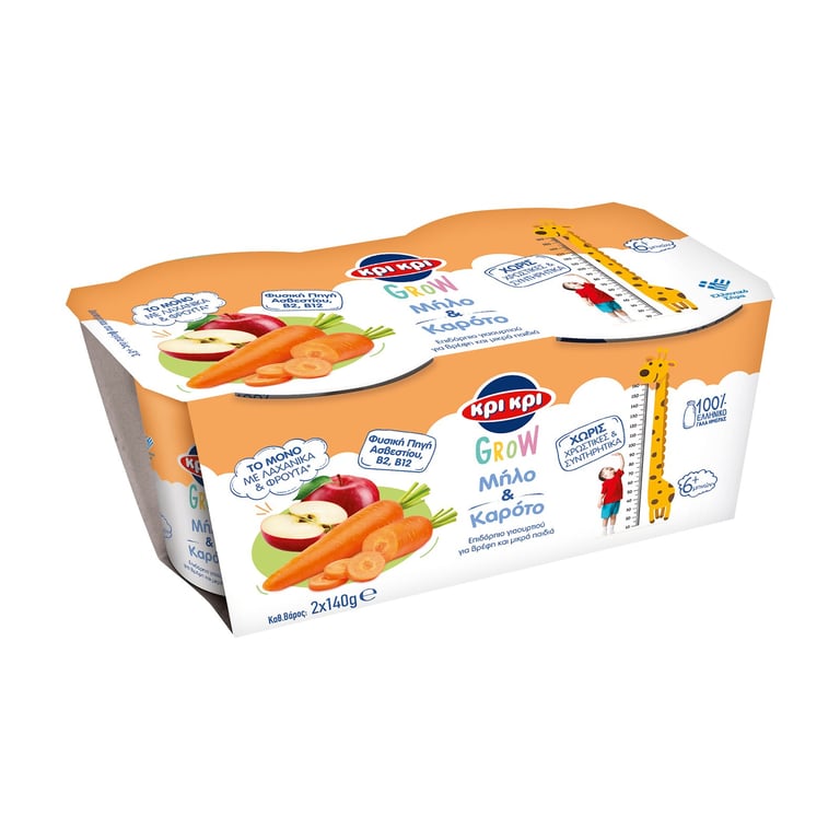 Κρι Κρι Grow Apple-carrot 140g x2