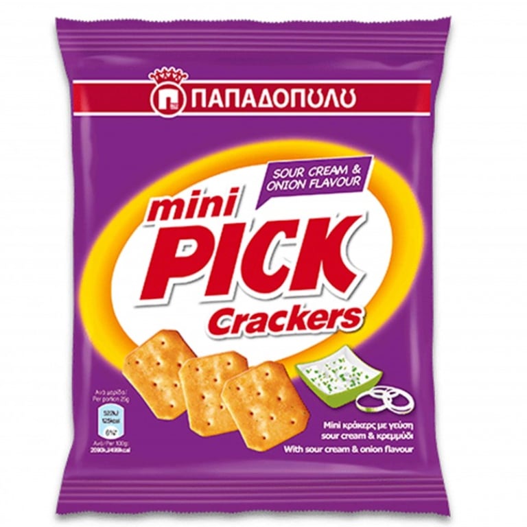 Παπαδοπούλου Mini Pick Crackers Sour Cream 70g