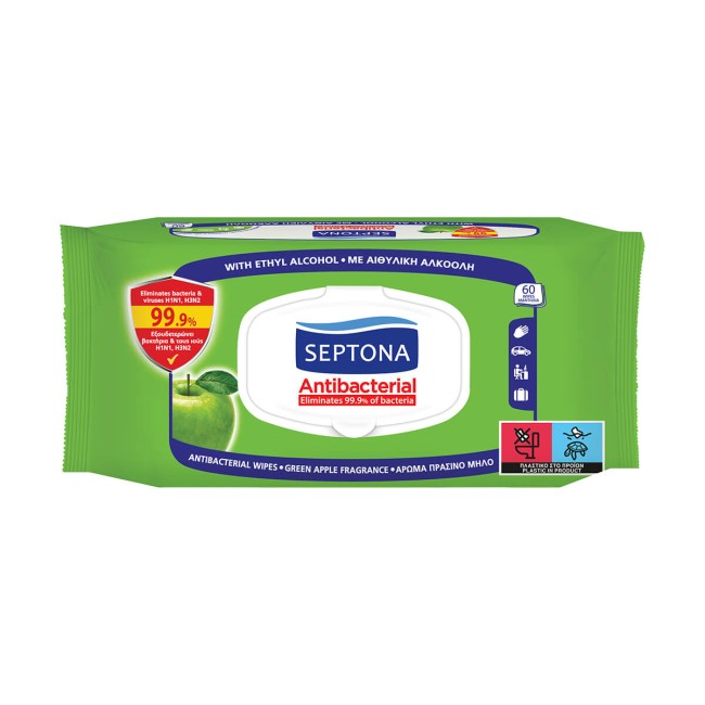 Septona Green Apple Refresh Wipes 60pcs