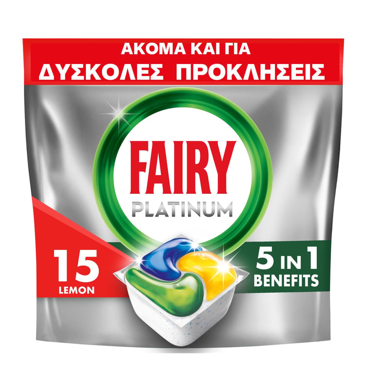 Fairy Dishwasher Capsules Platinum Lemon 15pcs