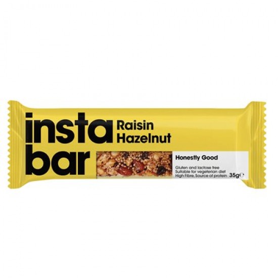 Insta Bar Raisin Hazelnut Almond Honey Bar Gluten Free