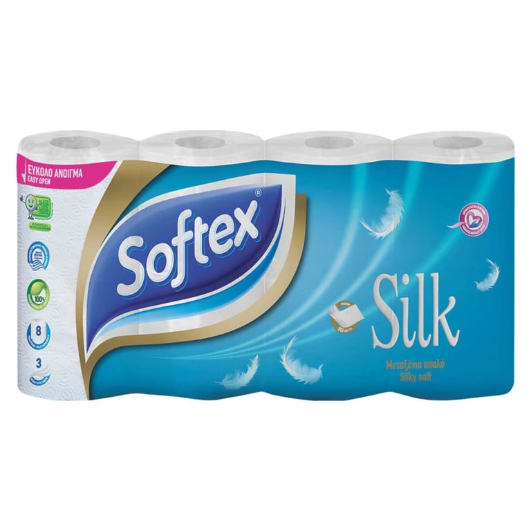 Softex Toilet Paper 8 Rolls Silk