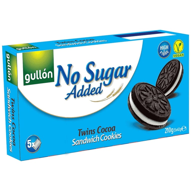 Gullón Twins Chocolate Cream Cookies Sugar-free 210g