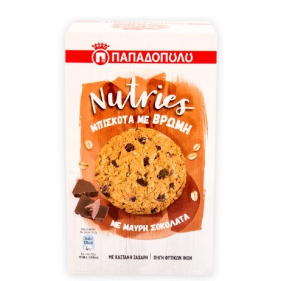 Παπαδοπούλου Nutries Oat with Dark Chocolate Biscuits 150g